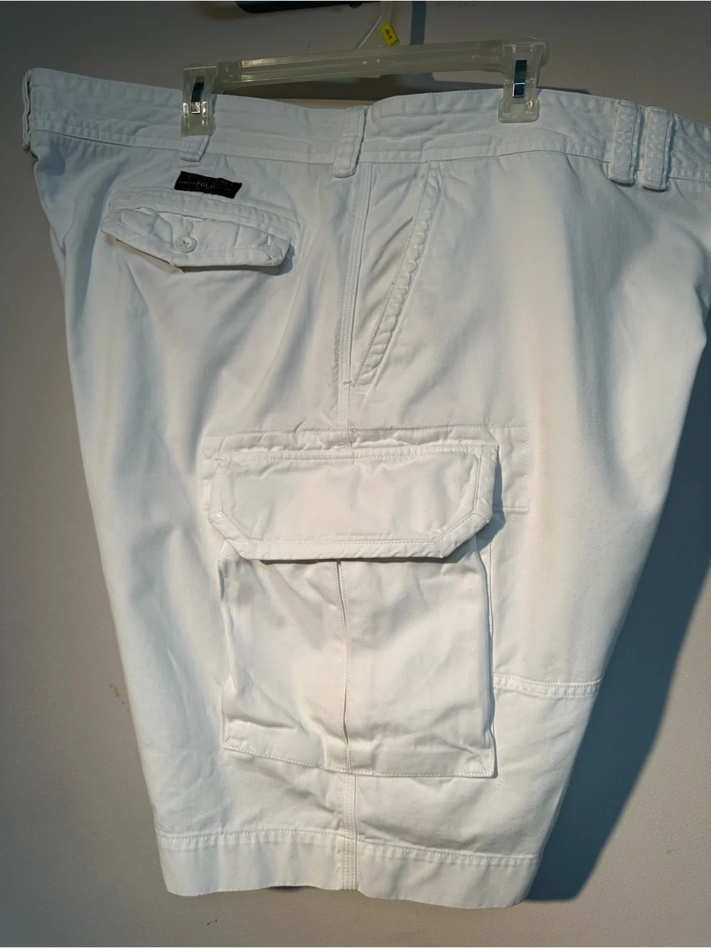 Polo by Ralph Lauren White Cargo Shorts with Navy Label
